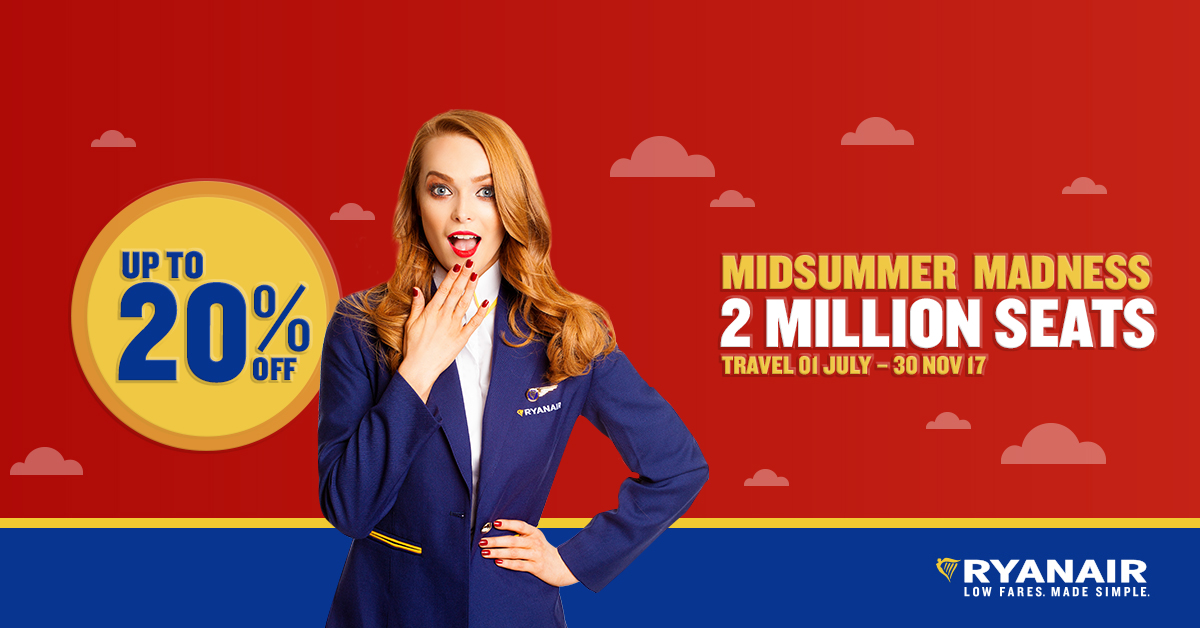 Massive Midsummer Madness Seat Launched – Sale Up To 20% Off 2 Million Seats