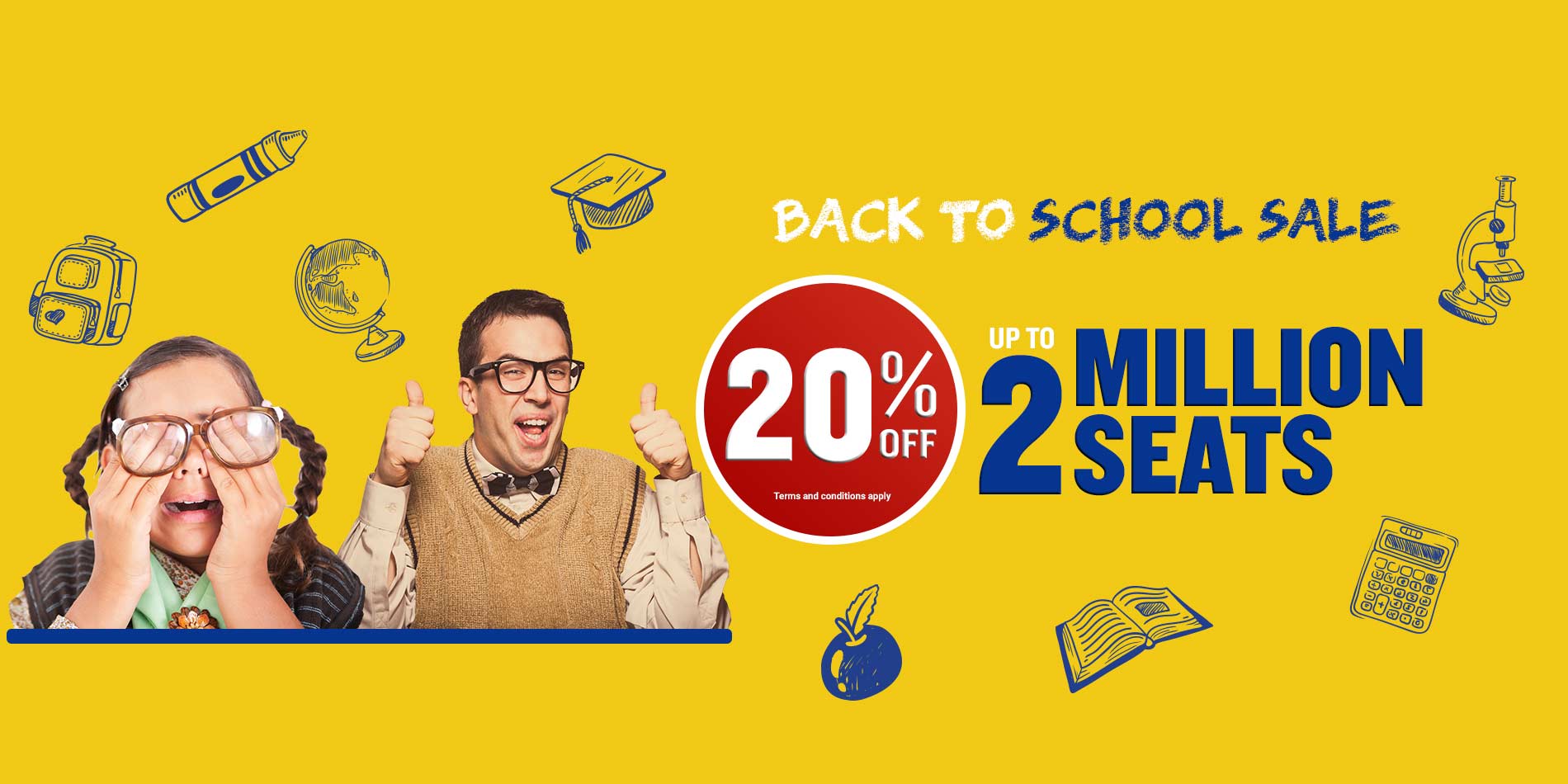 Massive Back To School Seat Sale Launched – 20% Off Up To 2 Million Seats From November-January