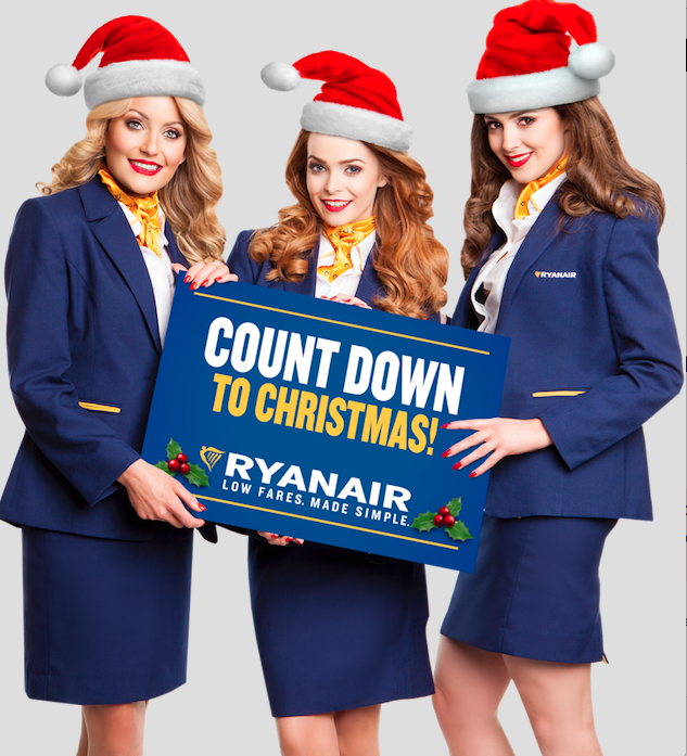 Ryanair Lanceert Aftelling Naar Kerstmis!