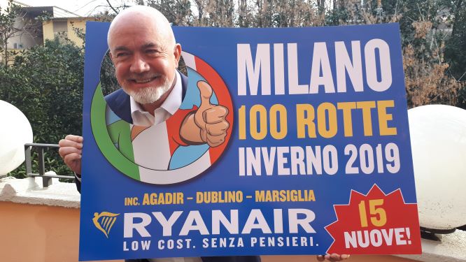 Ryanair Lancia Una Programmazione Inverno 2019 Da Record  Per Milano  100 Rotte (15 Nuove), 13.7m Clienti P.A. & Crescita Dell’8%