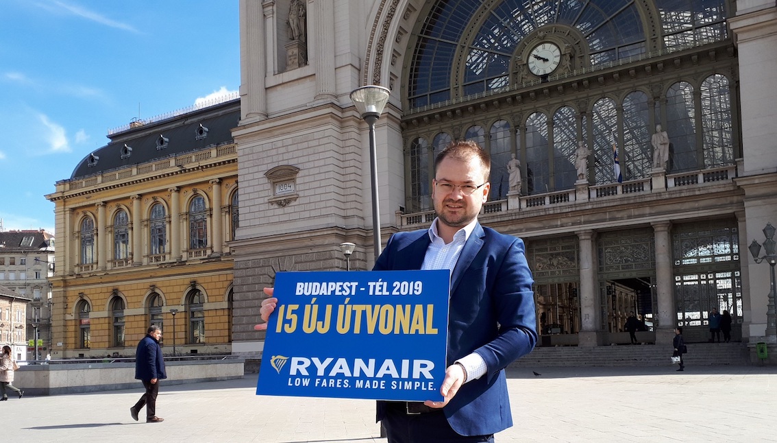 A Ryanair Bejelentette A 2019-Es Budapesti Téli Menetrendjét  46 Útvonal, Köztük 15 Új, Éves Szinten 3,18 M Ügyfél És 24% Növekedés