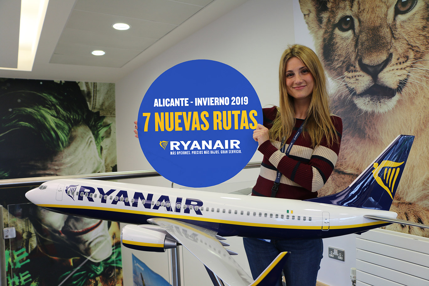 Ryanair Crecerá un 14% en el Aeropuerto de Alicante el Próximo Invierno de 2019