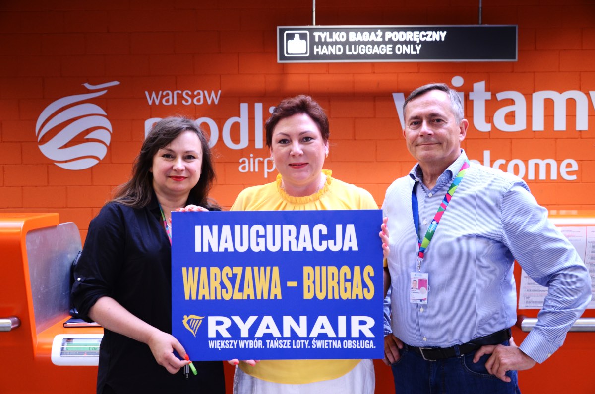 Ryanair – Inauguracja Wakacyjnej Trasy Warszawa Modlin – Burgas