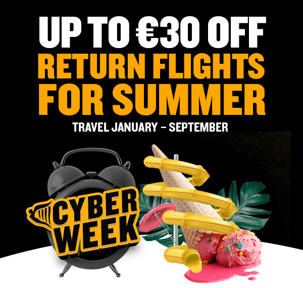 Ryanair’s ‘Cyber Week’ Sale Day 2: €30 Off Return Flights For Summer 2020