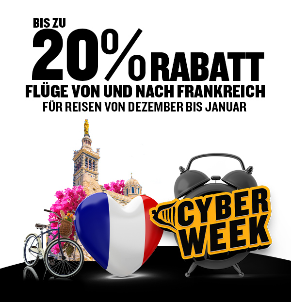 RYANAIRS ‘CYBER WEEK’ SALE TAG 5: 20% RABATT AUF FLÜGE NACH FRANKREICH