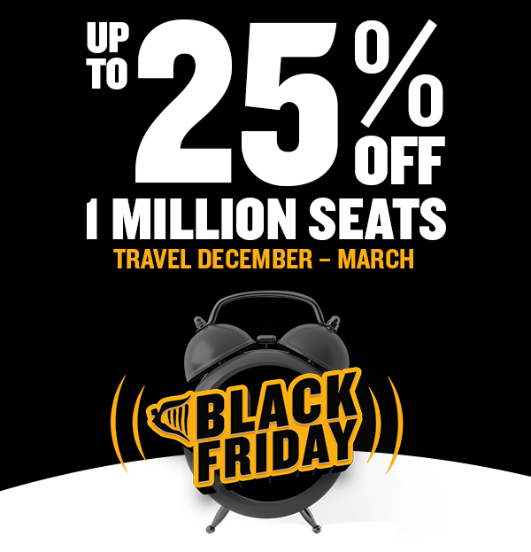 Ryanair’s ‘Black Friday’ Sale Up To 25% Off Over 1 Million Seats