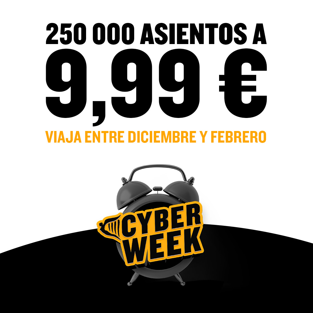 DÍA 3 DE LA ‘CYBER WEEK’ DE RYANAIR:  250.000 ASIENTOS DESDE 9,99€