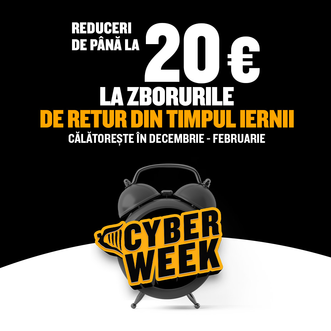 Promoțiile ‘Cyber Week’ De La Ryanair Continuă Cu Ziua 4: Până La 20€ Reducere Pentru Zborurile Retur Pentru Această Iarnă