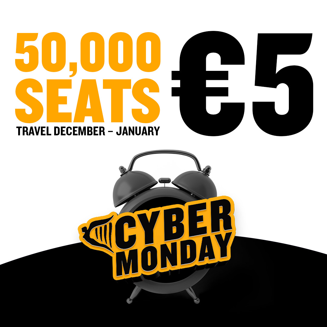 Ryanair ‘Cyber Monday’ Sale 50,000 Seats From Just €5