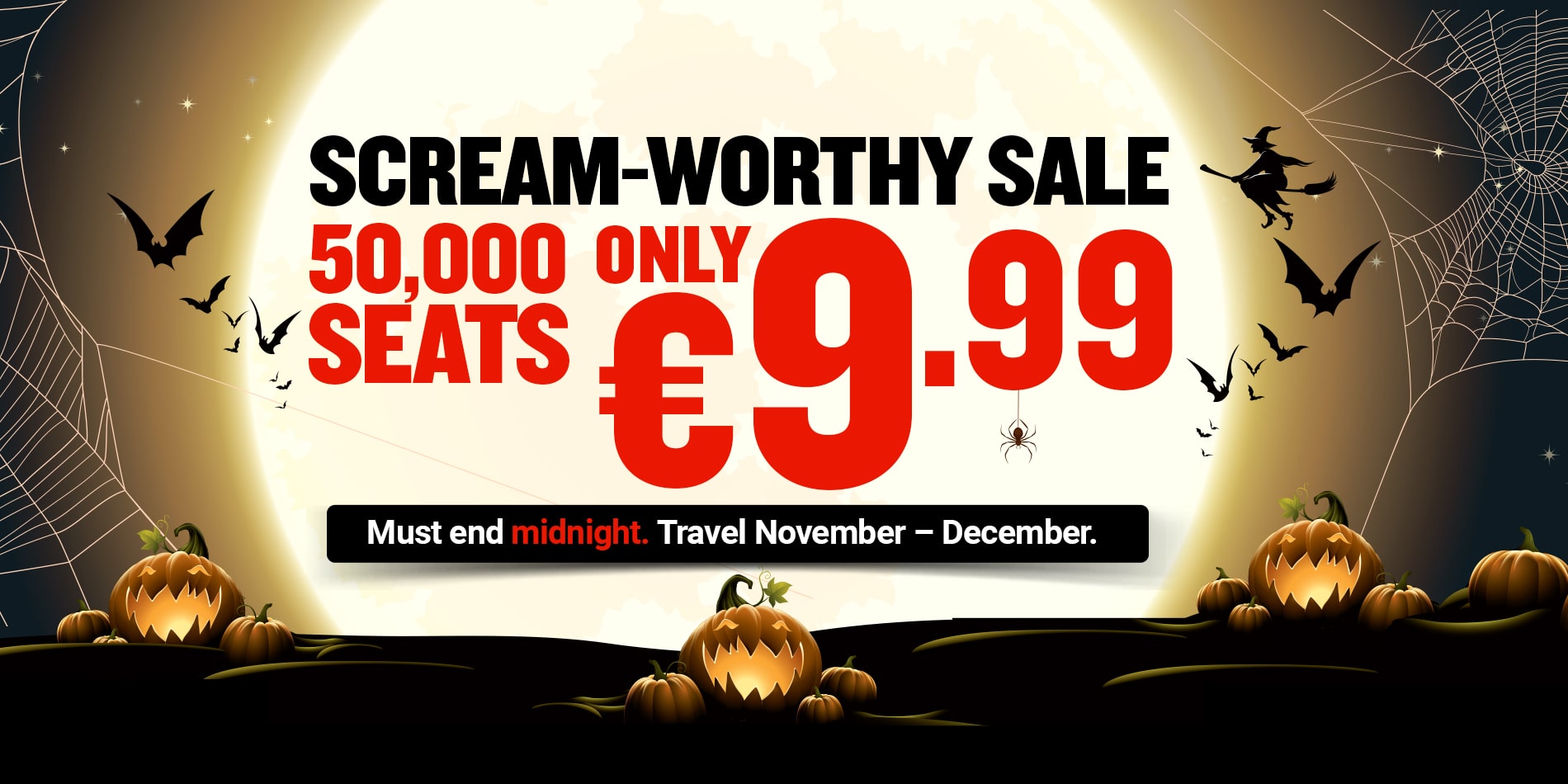 Ryanair Launches A Frighteningly Good Set Sale This Halloween! 50,000 Seats At Just €9.99