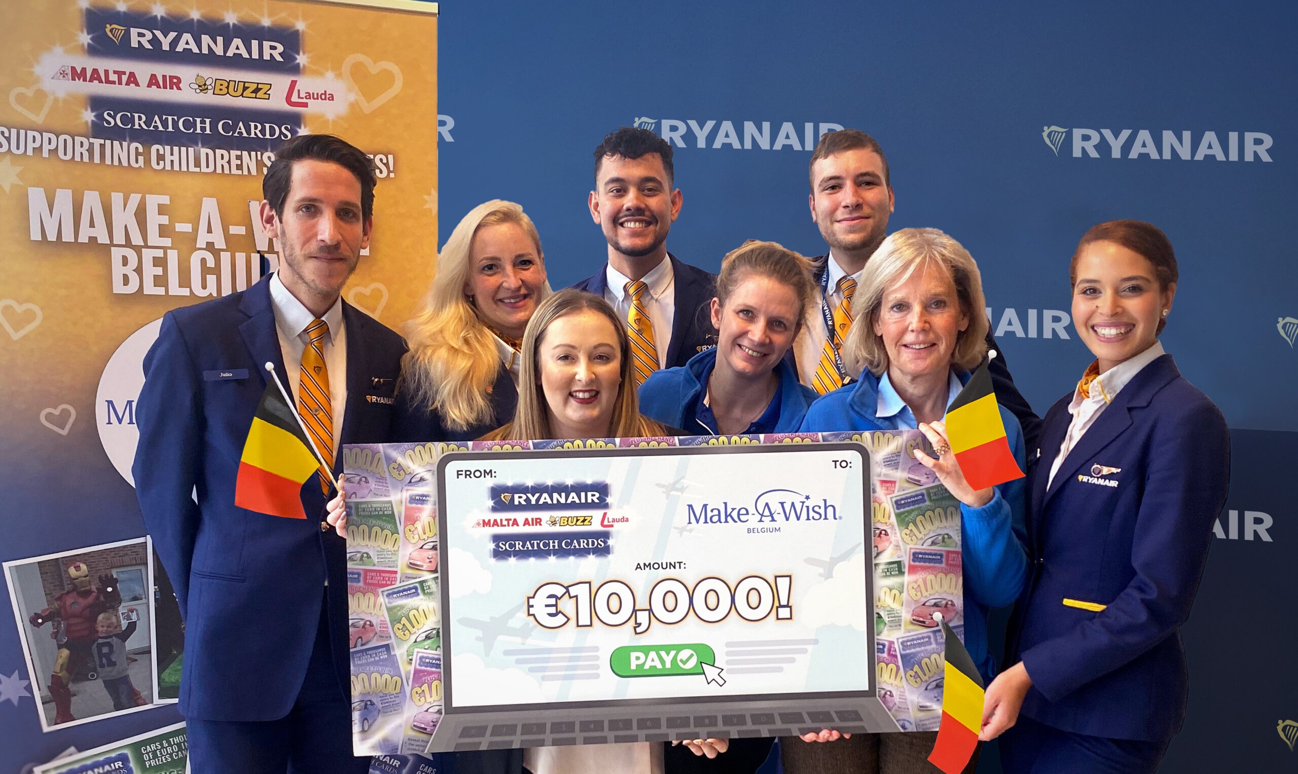 Ryanair Fait Don De 10 000 € À Make-A-Wish Belgium