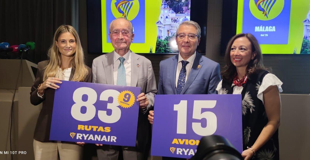 RYANAIR LANZA LA PROGRAMACIÓN DE INVIERNO 2025/2026 EN EL AEROPUERTO DE MÁLAGA