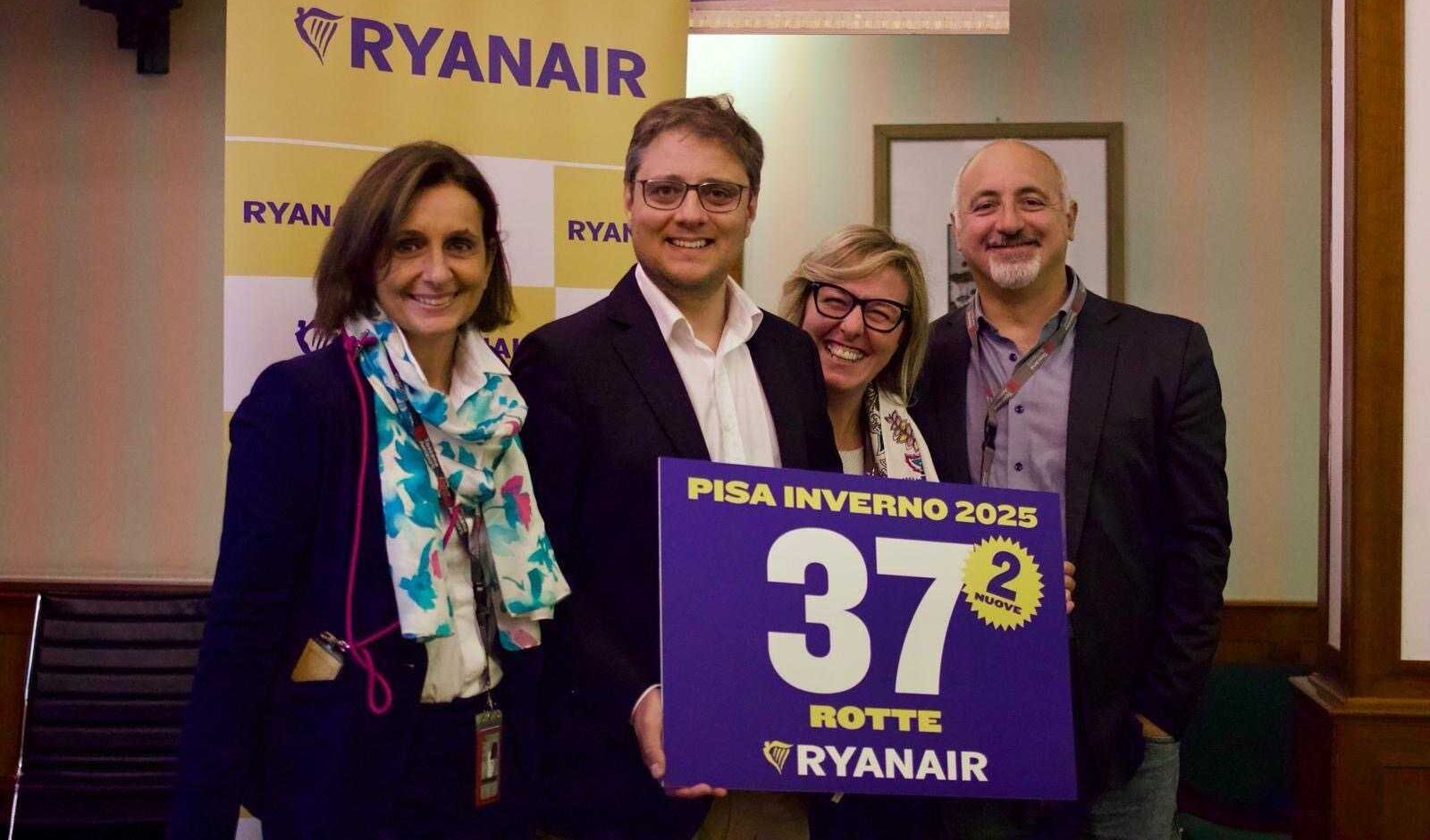 RYANAIR LANCIA L’OPERATIVO INVERNALE 2025 PER PISA 